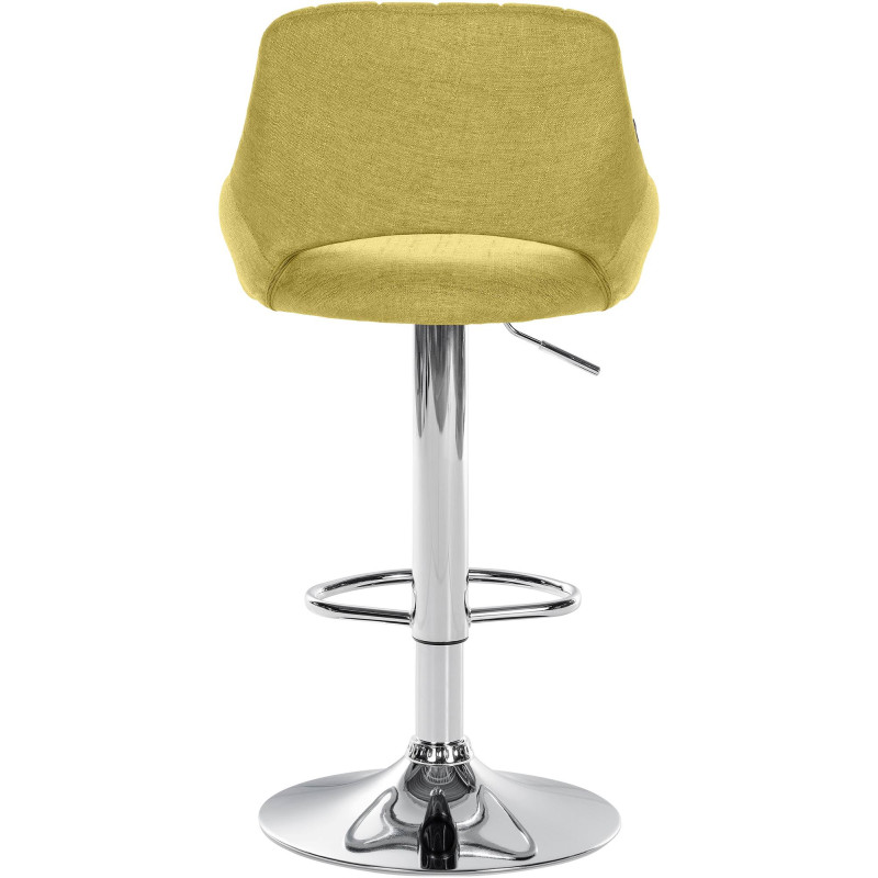 Tabouret de bar Milet tissu vert chrome