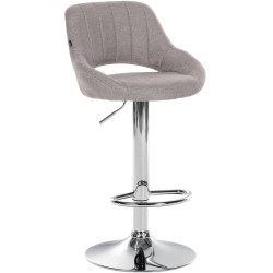 Tabouret de bar Milet tissu gris chrome