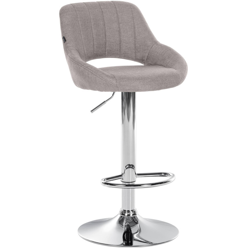 Tabouret de bar Milet tissu gris chrome