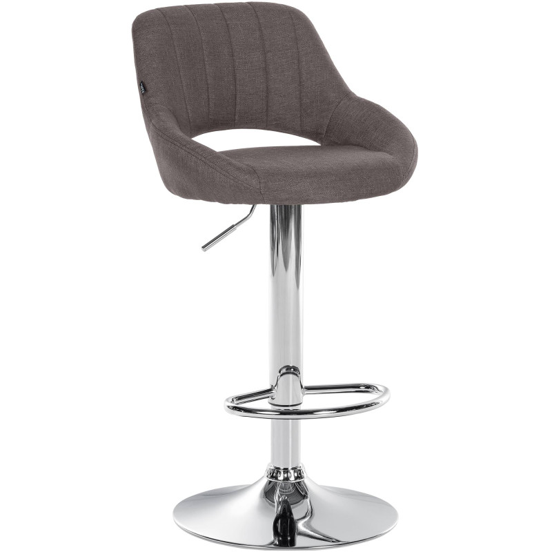 Tabouret de bar Milet tissu chrome gris foncé