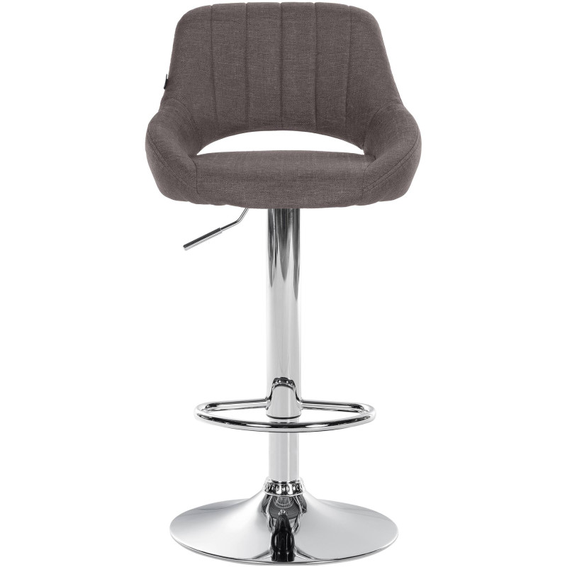 Tabouret de bar Milet tissu chrome gris foncé