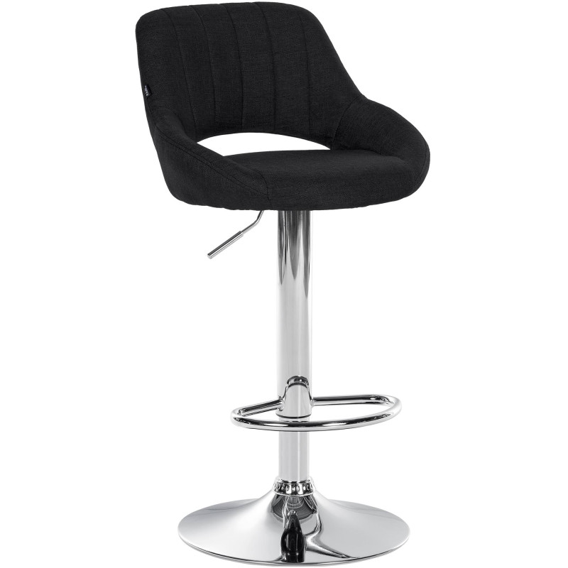 Tabouret de bar Milet tissu chrome noir