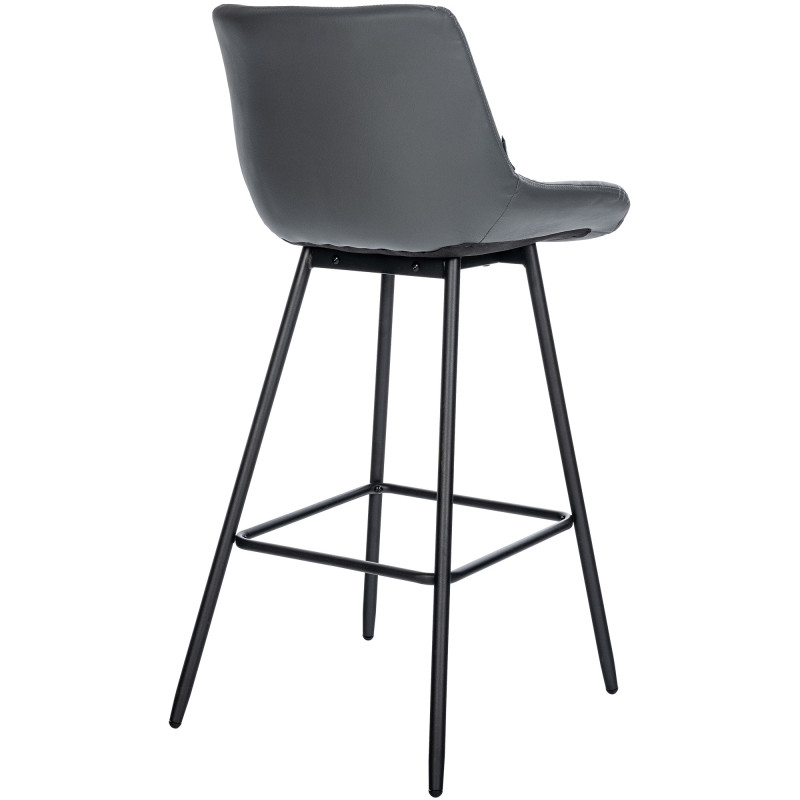 Tabouret de bar Weston simili cuir gris