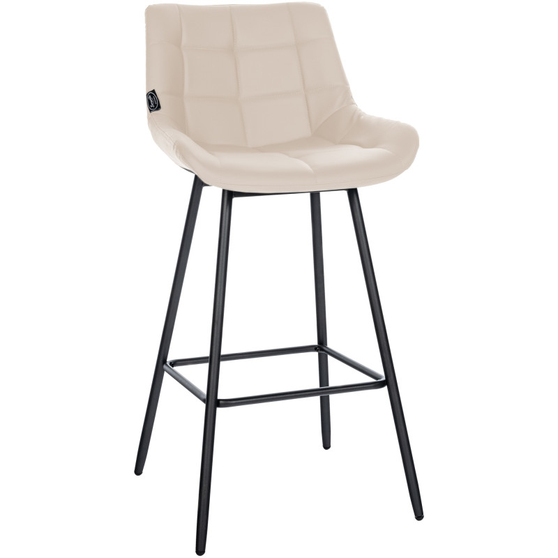 Tabouret de bar Weston simili cuir crème