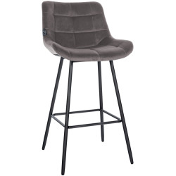 Tabouret de bar Weston en velours gris