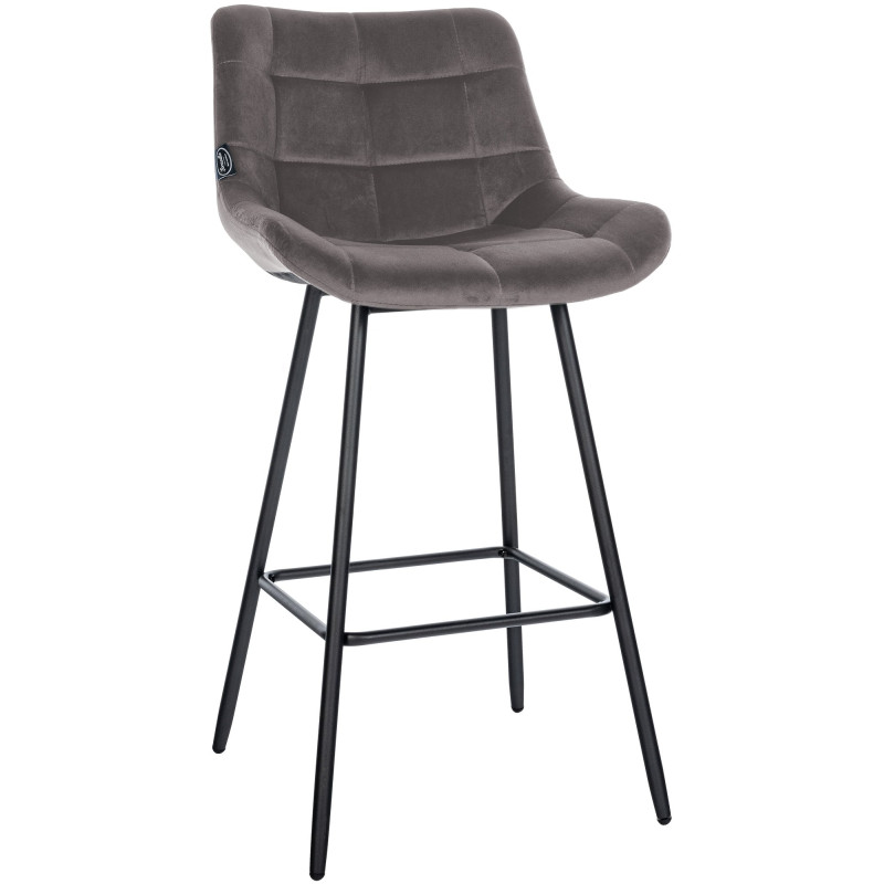 Tabouret de bar Weston en velours gris