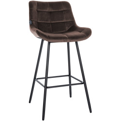 Tabouret de bar Weston en velours marron