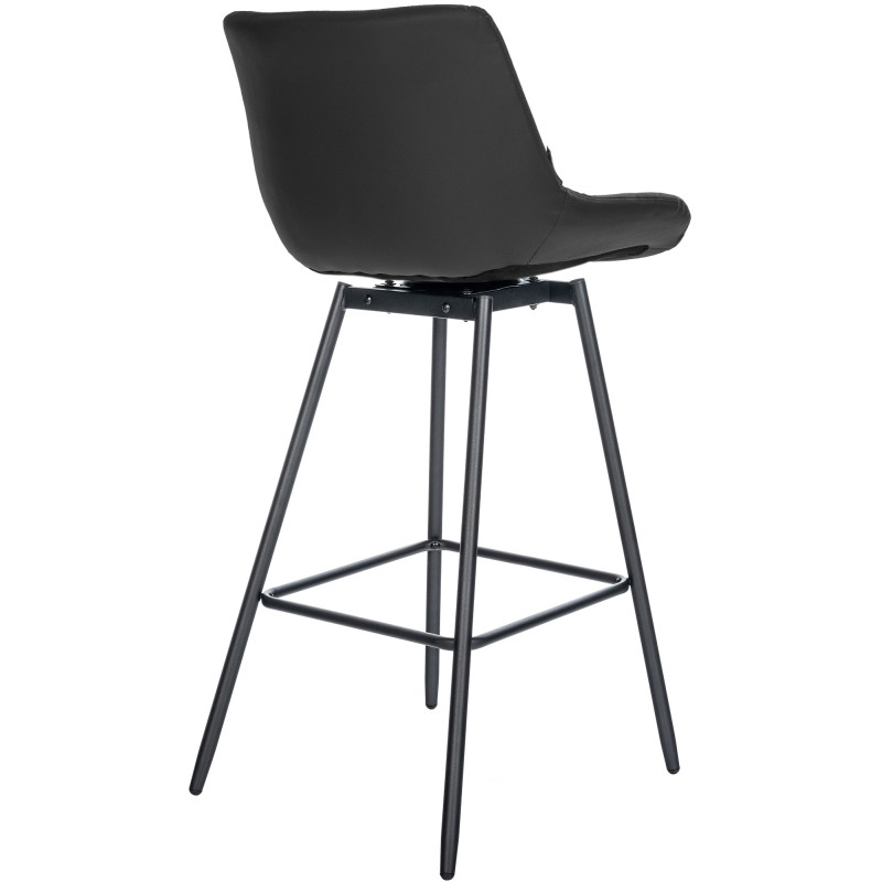 Tabouret de bar pivotant Weston en similicuir noir