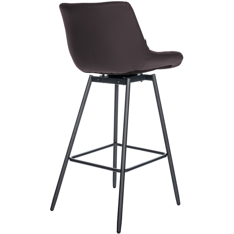 Tabouret de bar pivotant Weston en similicuir marron