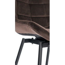 Tabouret de bar pivotant Weston en velours marron