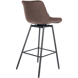 Tabouret de bar pivotant Weston en velours marron