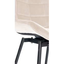 Tabouret de bar pivotant Weston en velours crème