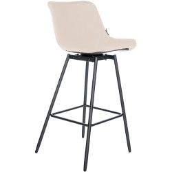 Tabouret de bar pivotant Weston en velours crème