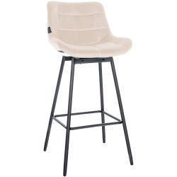 Tabouret de bar pivotant Weston en velours crème