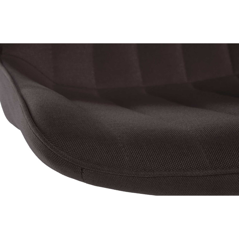 Tabouret de bar Toni tissu noir taupe