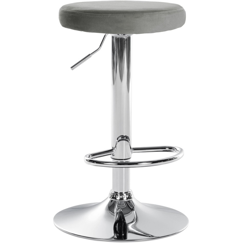 Tabouret de bar Ponte velours chromé gris
