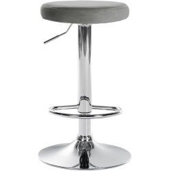 Tabouret de bar Ponte velours chromé gris