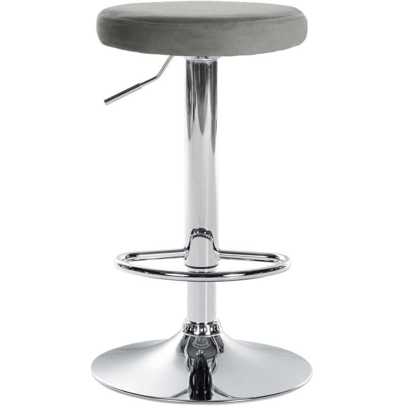 Tabouret de bar Ponte velours chromé gris