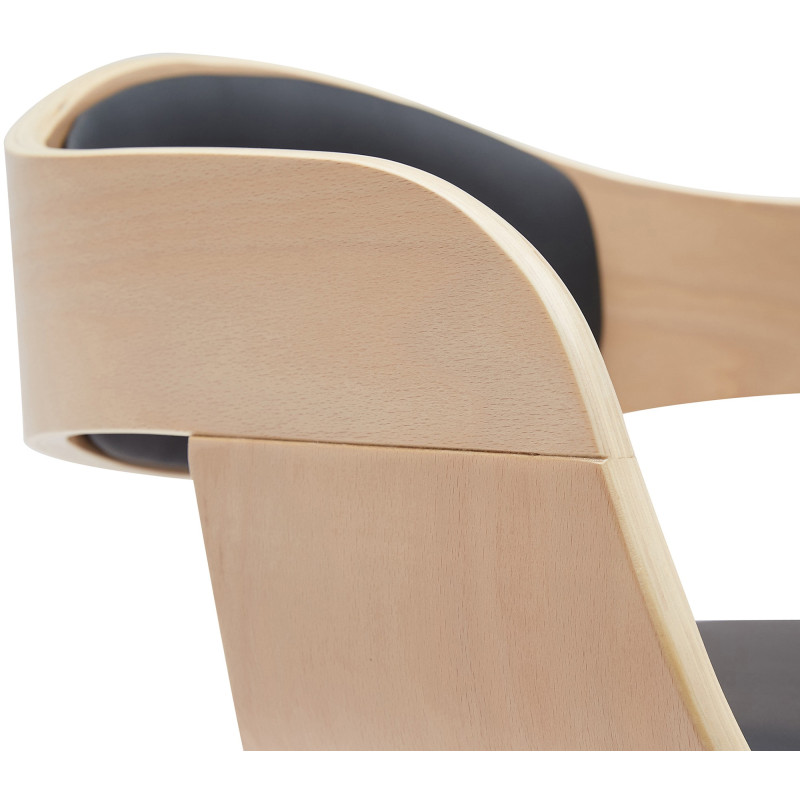 Tabouret de bar Kingston B en cuir artificiel naturel/noir