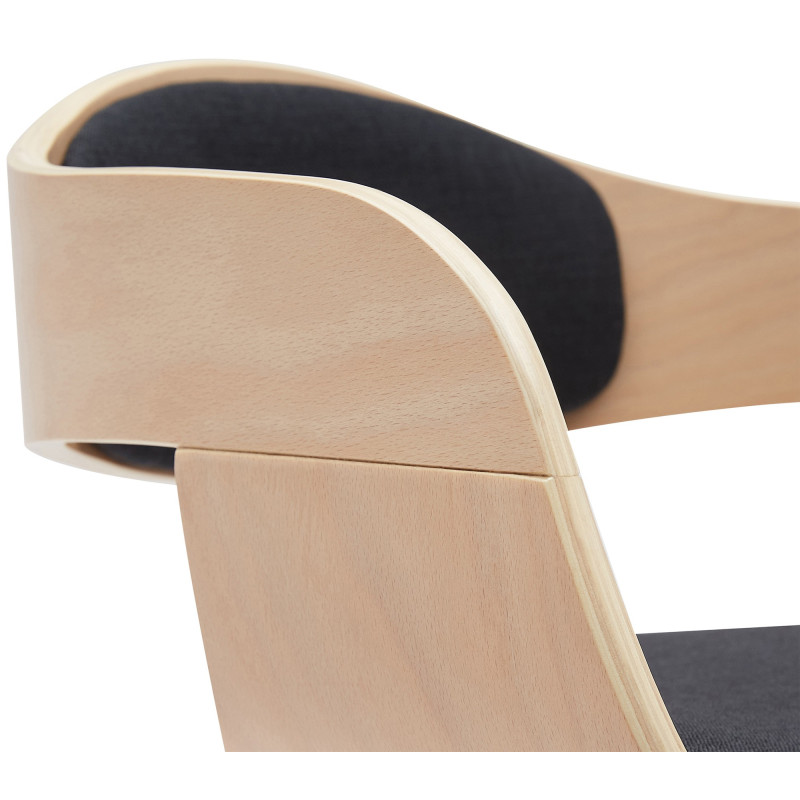 Tabouret de bar Kingston B tissu naturel/noir