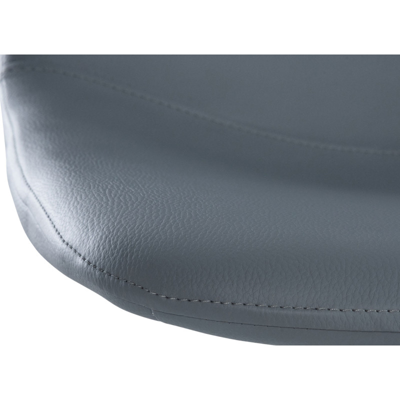 Tabouret de bar Divo en cuir synthétique blanc gris