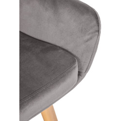 Tabouret de bar Grant en velours gris