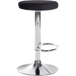 Tabouret de bar Ponte velours chromé noir