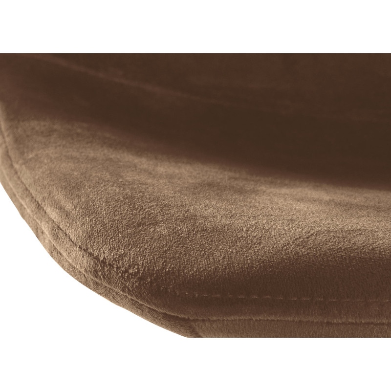 Tabouret de bar Divo velours noir marron