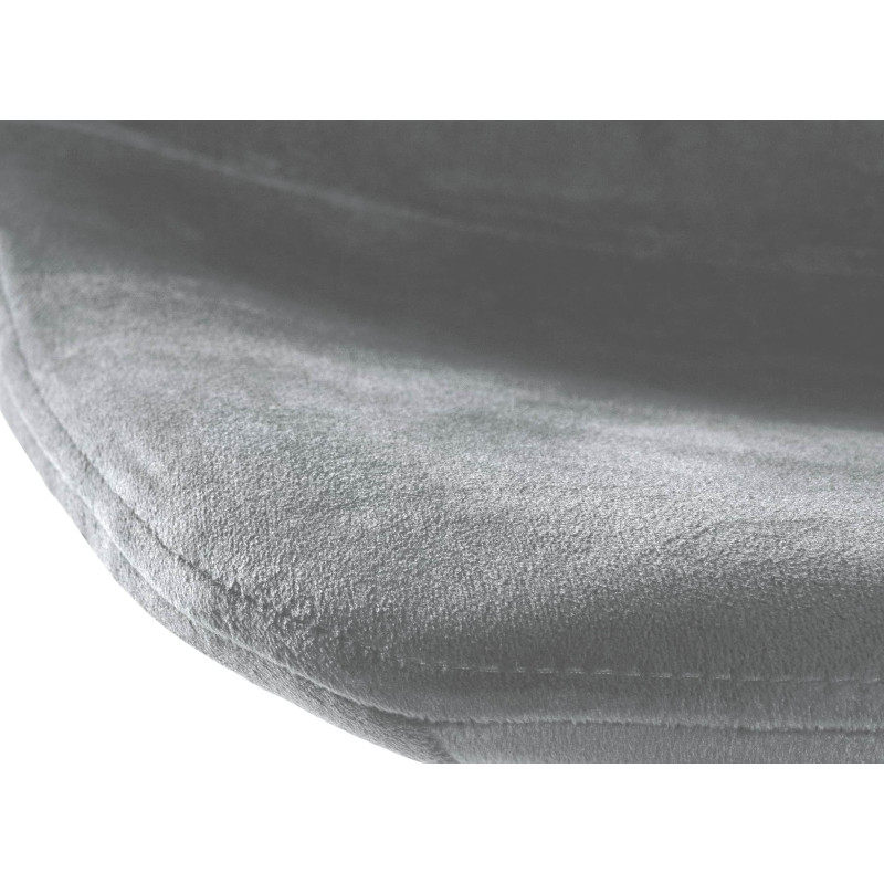 Tabouret de bar Divo velours blanc gris