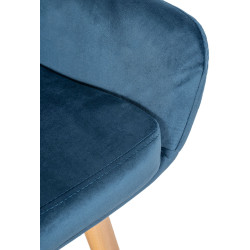 Tabouret de bar Grant en velours bleu