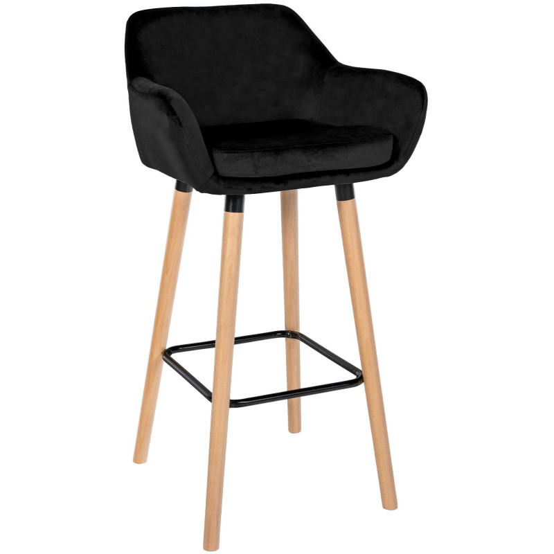 Tabouret de bar Grant velours noir