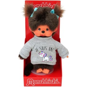 Bandai - Peluche monchhichi licorne 20 cm