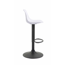 Tabouret de bar Kiel en similicuir noir blanc