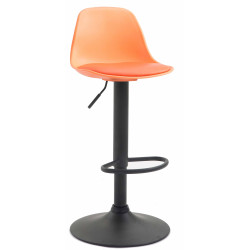Taburete Kiel Estructura de Plбstico & Asiento de Polipiel Negro,Naranja