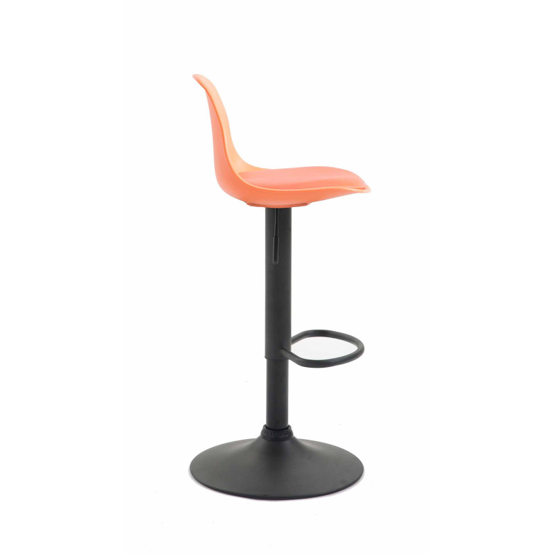 Tabouret de bar Kiel simili cuir noir orange