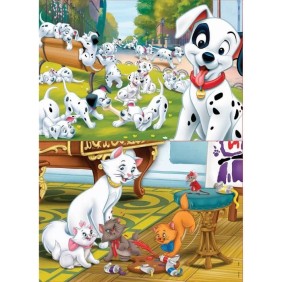 BOIS DISNEY ANIMALS - DALMATIENS + ARISTOCHATS - 2 puzzles en bois