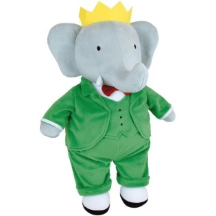 Peluche - JEMINI - Peluche Éléphant Babar +/- 40 cm - En peluche douce - Idéale pour créer des histoires et décorer la chambre !