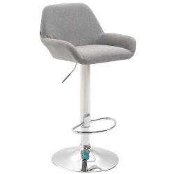 Tabouret de bar Braga tissu gris chrome