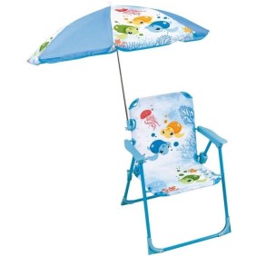 Mobilier de jardin - FUN HOUSE - Chaise Ma Petite Carapace Tortue H.53 x L.38,5 x P.37,5 cm avec parasol 65 cm - Pour enfant !