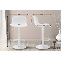 Tabouret de bar Almada blanc