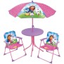 Mobilier de jardin - FUN HOUSE - Salon de jardin Gabby et la Maison Magique Table 46 x 46 cm 2 chaises pliantes parasol 125 x 10