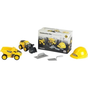 Jouet de chantier - KLEIN - Set de chantier Volvo Power avec casque, 5 pieces - Plastique de grande qualité, tres résistant.