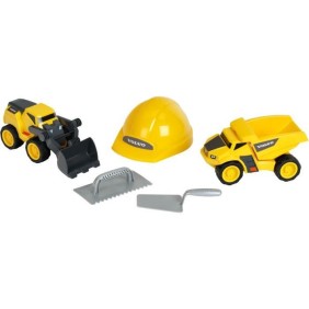 Jouet de chantier - KLEIN - Set de chantier Volvo Power avec casque, 5 pieces - Plastique de grande qualité, tres résistant.