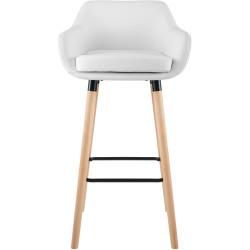 Tabouret de bar Grant similicuir blanc