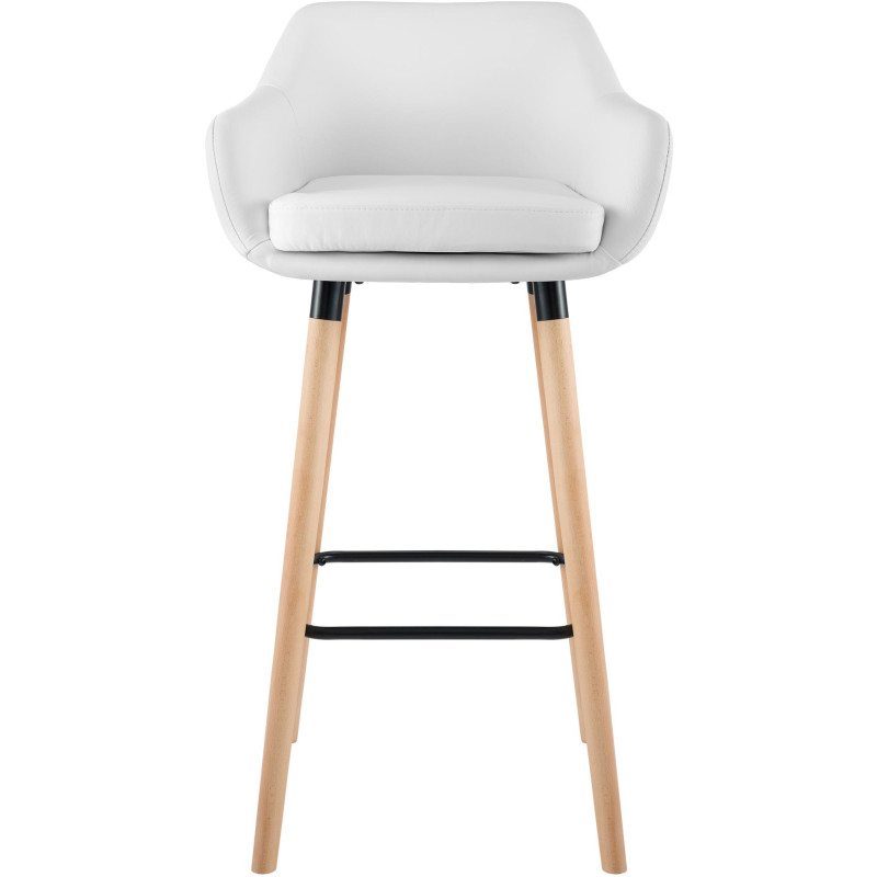 Tabouret de bar Grant similicuir blanc