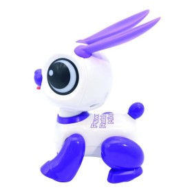 Power Rabbit Mini - Robot lapin avec effets lumineux et sonores, contrôle par claquement de main, répétition