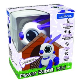 Power Rabbit Mini - Robot lapin avec effets lumineux et sonores, contrôle par claquement de main, répétition