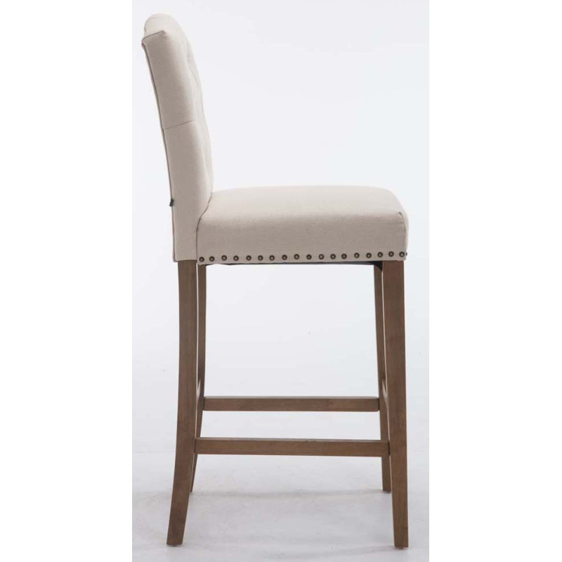 Set 2x Taburetes de Bar Louise en Tela Crema,Antiguo claro