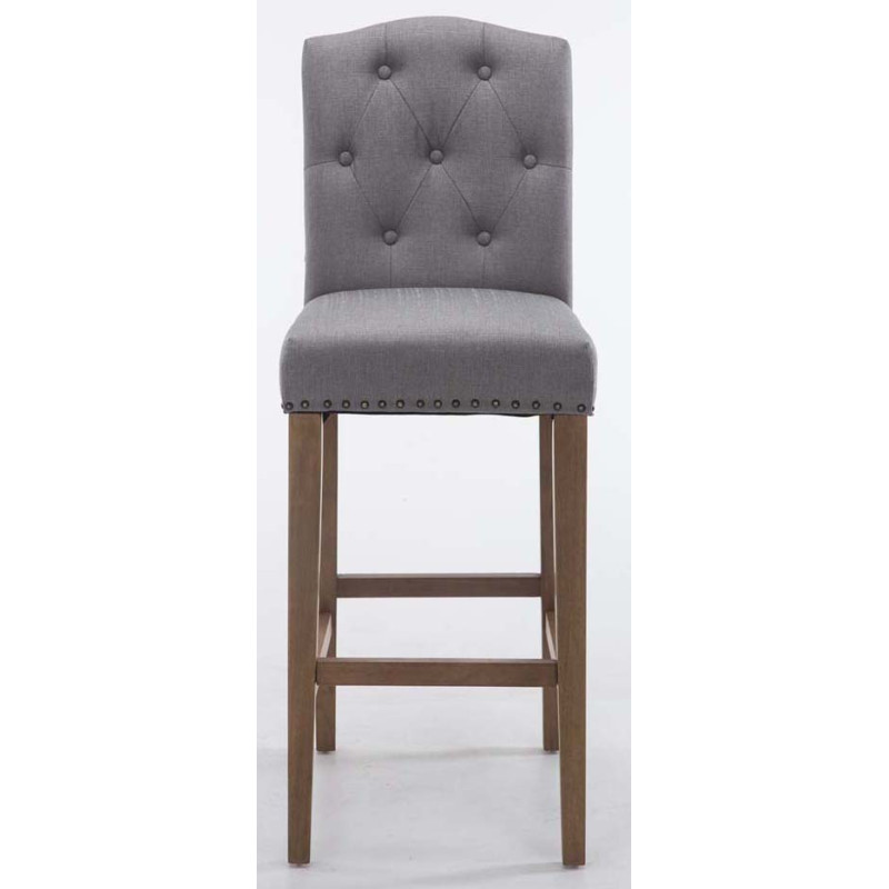 Set 2 Sgabelli Bar Louise in Tessuto grigio chiaro,antico chiaro