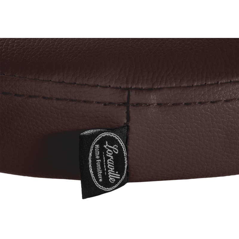 Tabouret de bar Ponte simili cuir noir marron